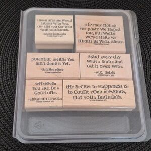 STAMPIN' UP! Retired 2006 'Edgy Eloquence' Stamp Set, Set of 6 Stamps